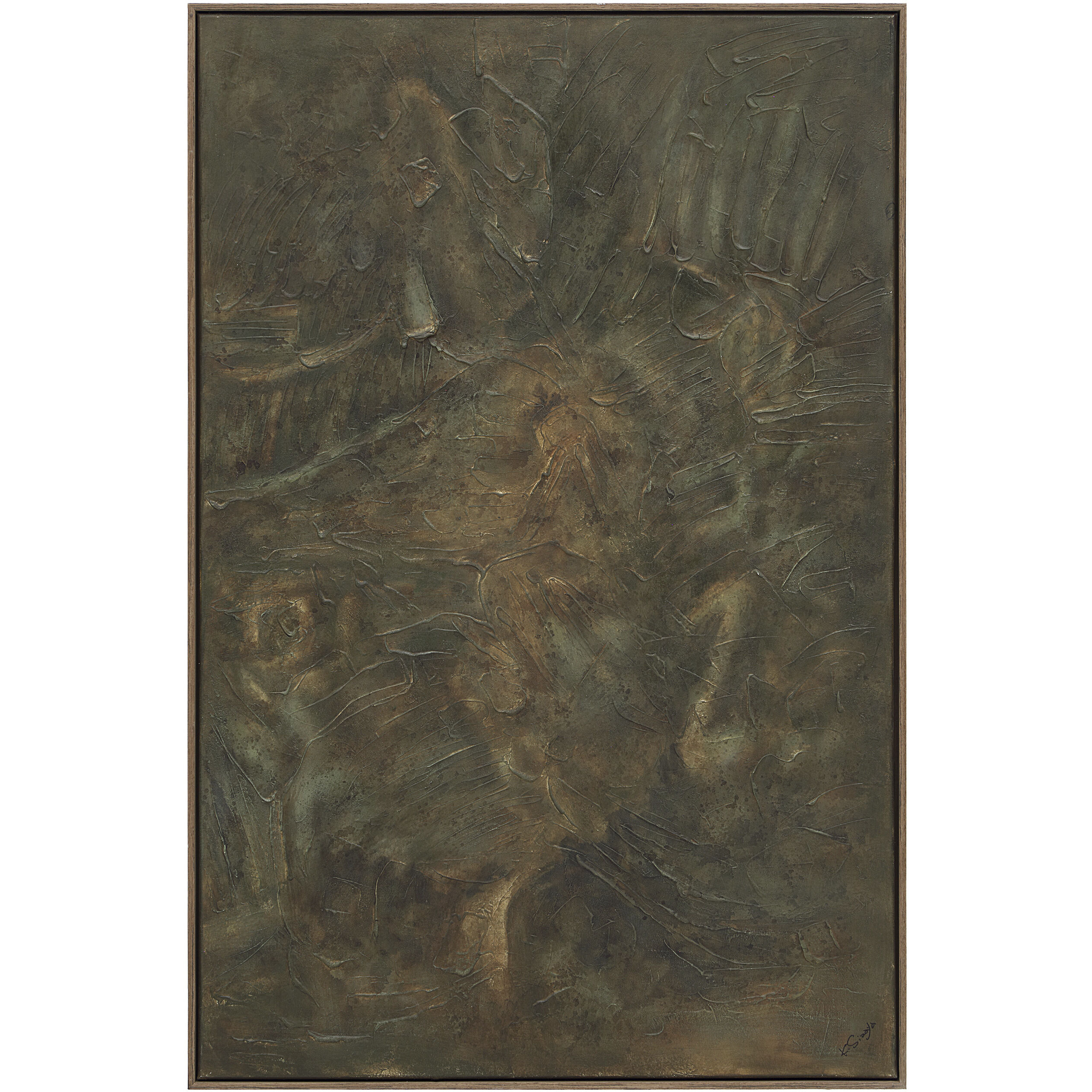 Beatrix Multicolor and Dark Oak Canvas Art