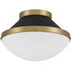 Xander 1 Light 12.25 inch Vibrant Gold Flush Ceiling Light in Vibrant Gold and Matte Black
