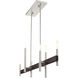 Denmark 6 Light 7 inch Brushed Nickel with Bronze Accents Chandelier Ceiling Light