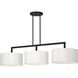 Meridian 3 Light 14 inch Black Extra Large Linear Chandelier Ceiling Light, Extra Large
