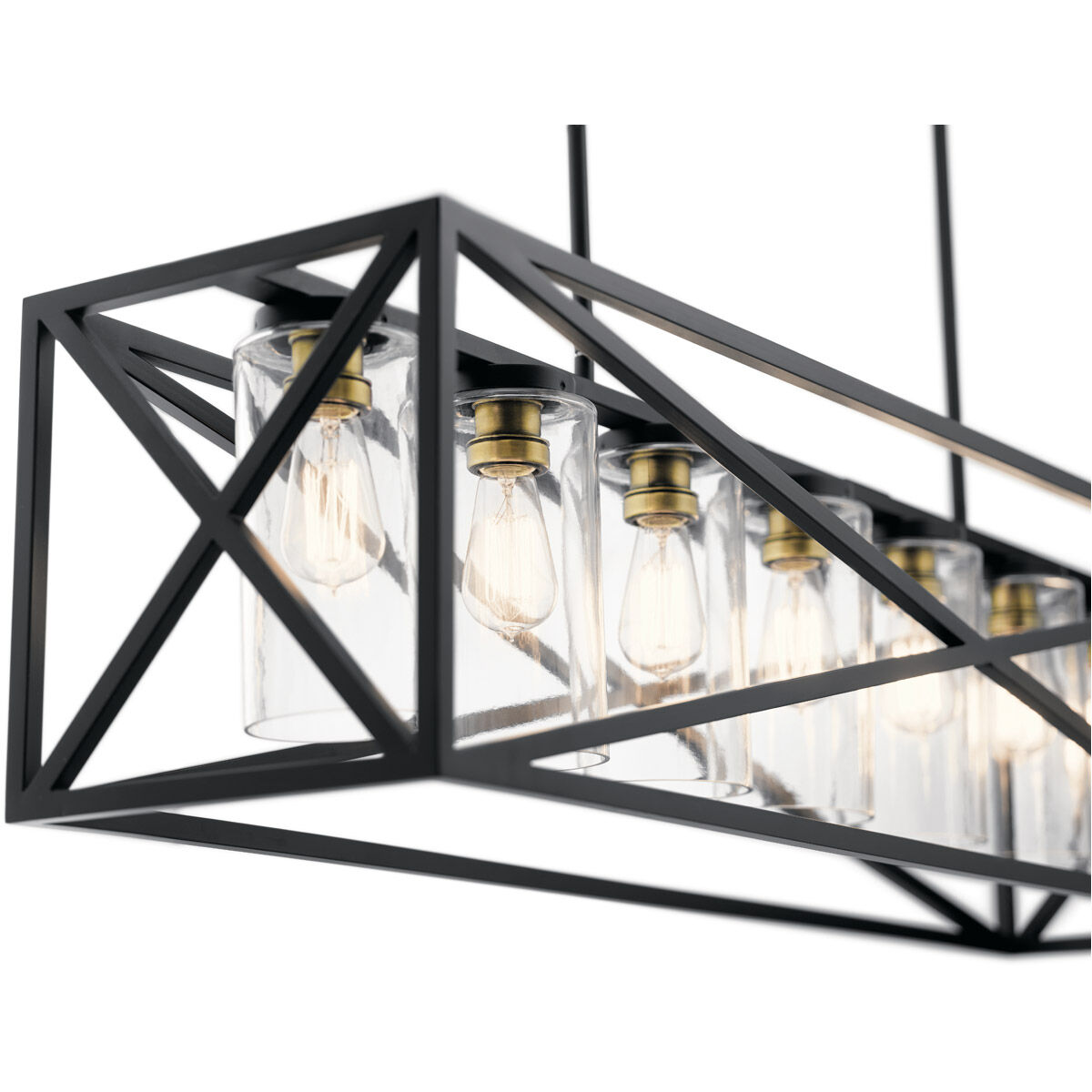 Moorgate 7 Light 12 inch Black Chandelier Linear Ceiling Light