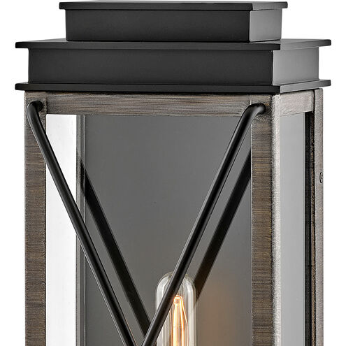 Montecito Outdoor Wall Mount Lantern in Black, Medium