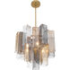 Torvento 6 Light 17.75 inch Legacy Brass Pendant Ceiling Light in Clear,  Grey and Amber Handmade Glass