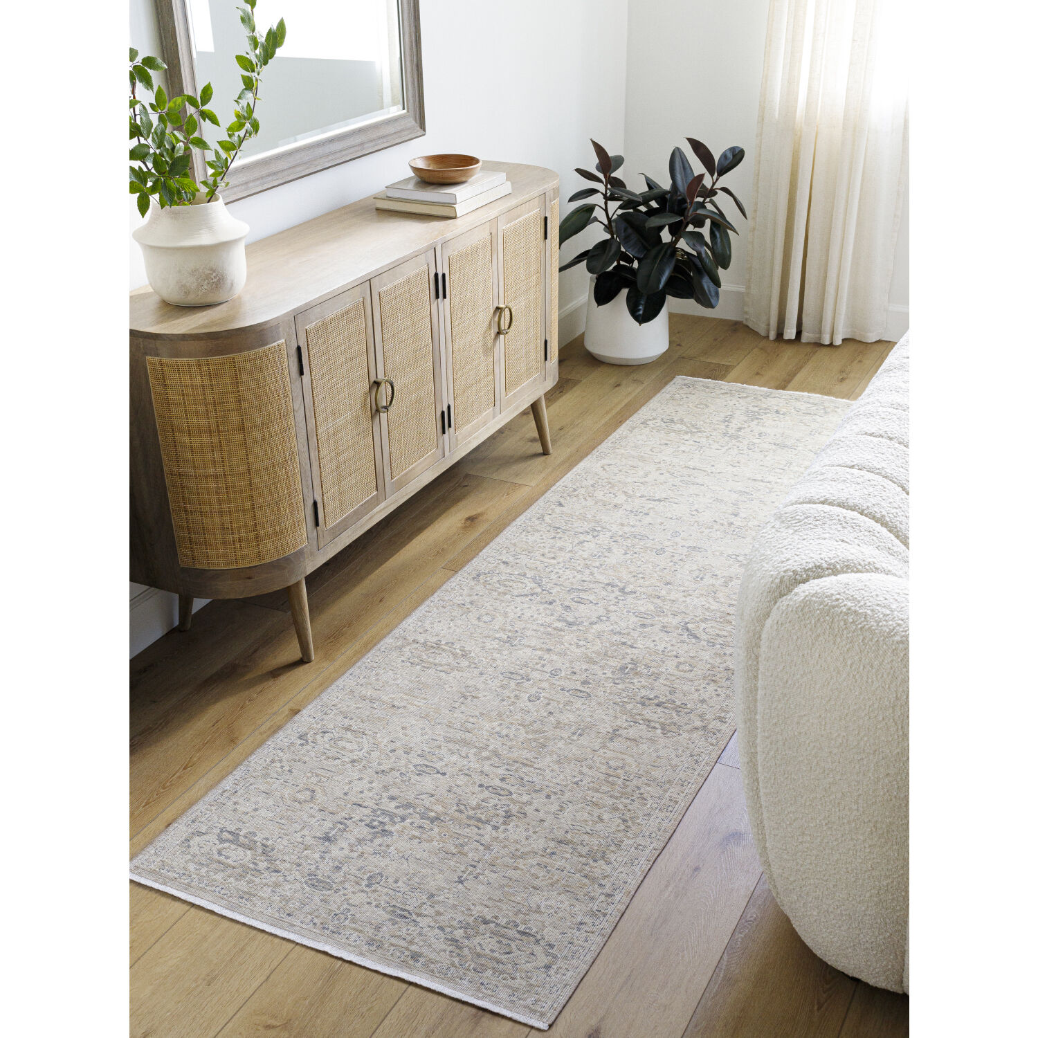 Once Upon a Time 150 X 118.11 inch Light Gray / Ivory / Gray / Tan / Light Brown Machine Woven Rug in 10 x 12.5