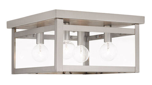 Milford 4 Light 11 inch Brushed Nickel Flush Mount Ceiling Light