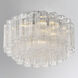 Addis 7 Light 22.25 inch Polished Chrome Flush Ceiling Light in Tronchi Glass Clear