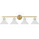 Drew & Jonathan Belcarra 4 Light 36.75 inch Satin Brass Wall Bath Fixture Wall Light