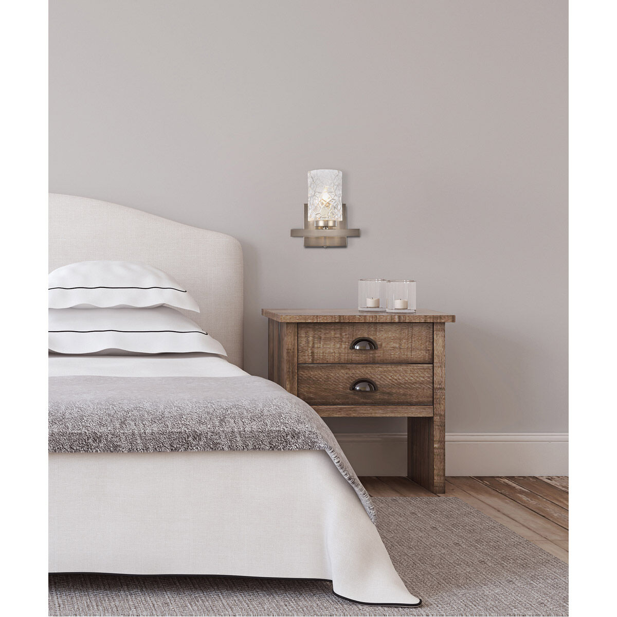 Cassie 1 Light 8 inch Stain Nickel Bath Sconce Wall Light