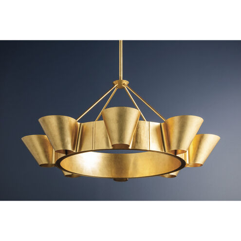 Reeve 8 Light 37.5 inch Vintage Gold Leaf Chandelier Ceiling Light