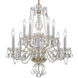 Traditional Crystal 10 Light 23 inch Polished Brass Chandelier Ceiling Light in Clear Hand Cut