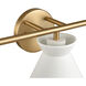 Forme 3 Light 25 inch White with Brushed Gold Vanity Light Wall Light