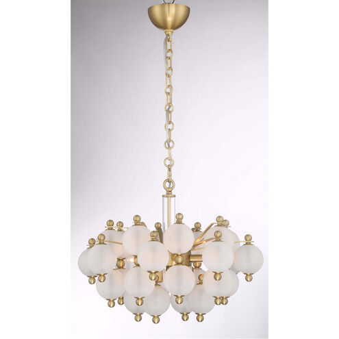 Rondure 6 Light 20 inch Polished Brass with Frosted Glass Chandelier Ceiling Light