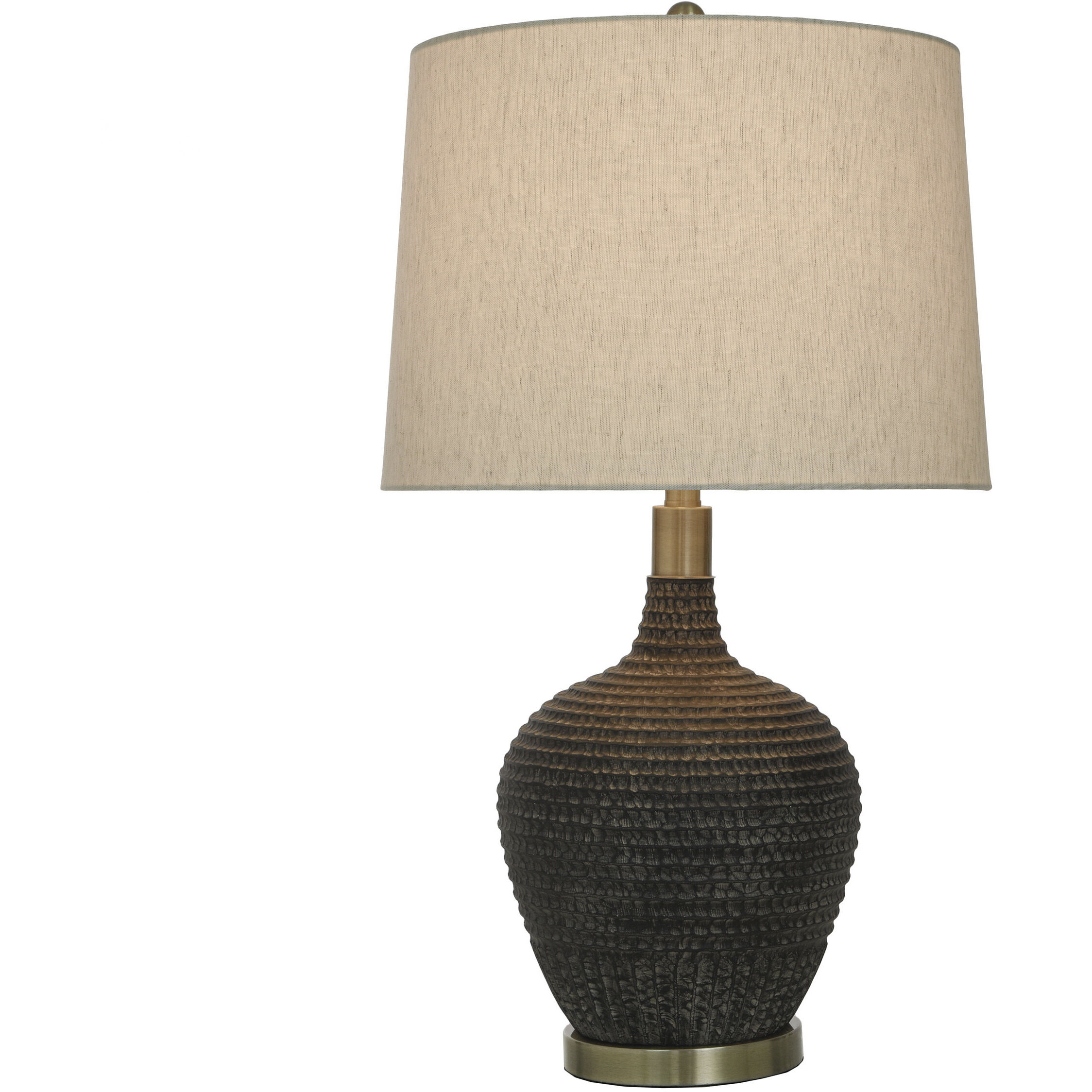 Cameron 30 inch 100.00 watt Black and Brown and Brass Table Lamp Portable Light