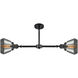 Franklin Restoration Fulton 2 Light 21 inch Matte Black Chandelier Ceiling Light in Plated Smoke Glass, Franklin Restoration