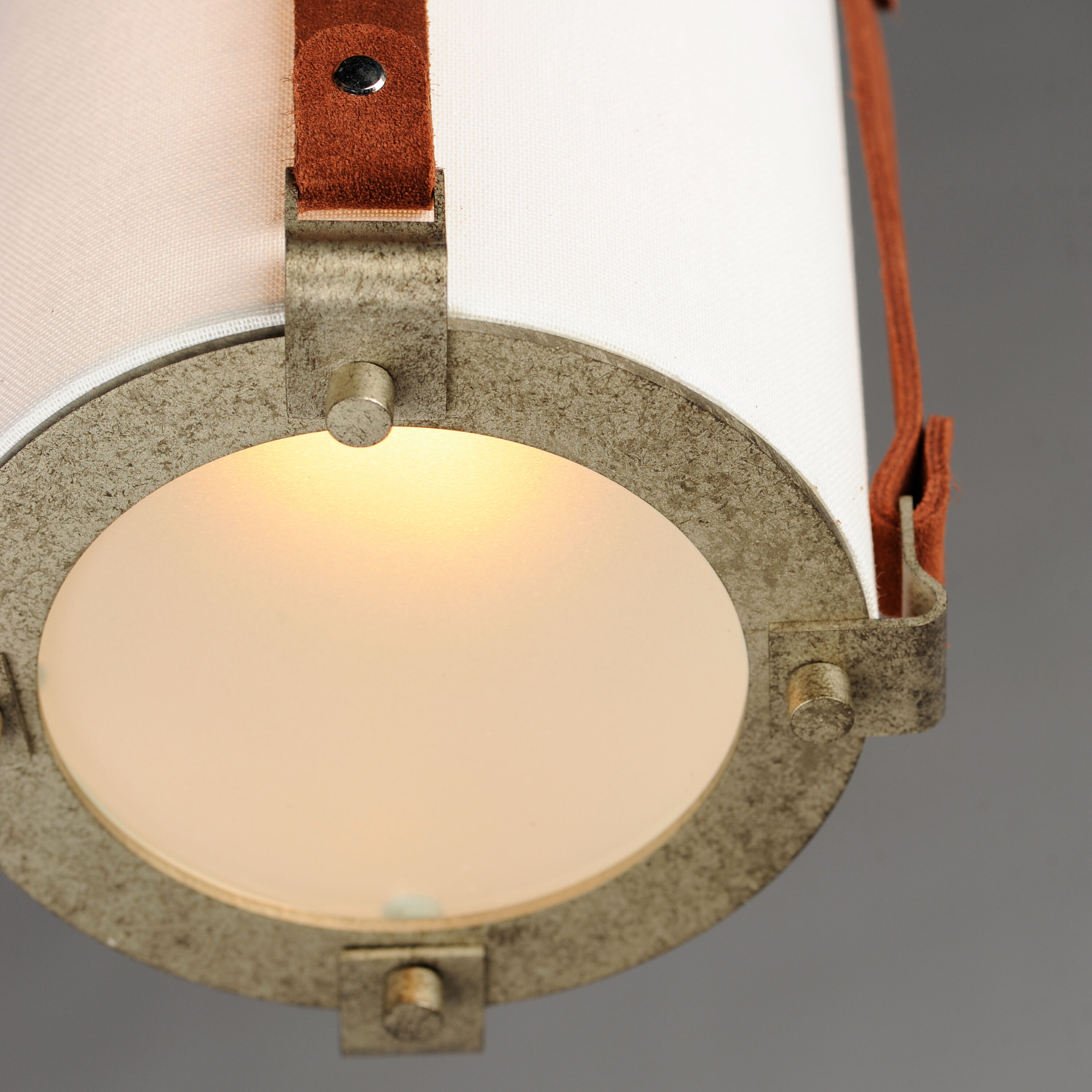 Sausalito 1 Light 7.5 inch Weathered Zinc / Brown Suede Single Pendant Ceiling Light