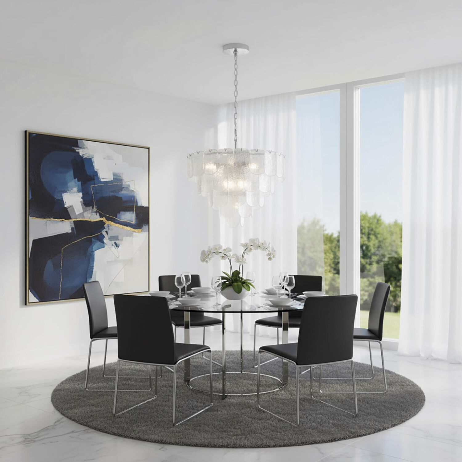 Bianca 12 Light 24.8 inch Polished Nickel Chandelier Ceiling Light in Crystalline Smoke