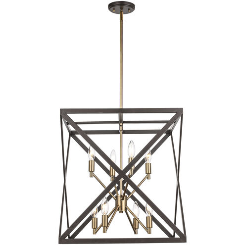 Ackerman 8 Light 20 inch Rubbed Oil Bronze and Antique Brass Pendant Ceiling Light