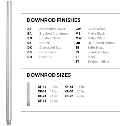 72 in. Automotive Silver Fan Downrod for Modern Forms or WAC Lighting Fans 72 in. Automotive Silver Fan Downrod for Modern Forms or WAC Lighting Fans