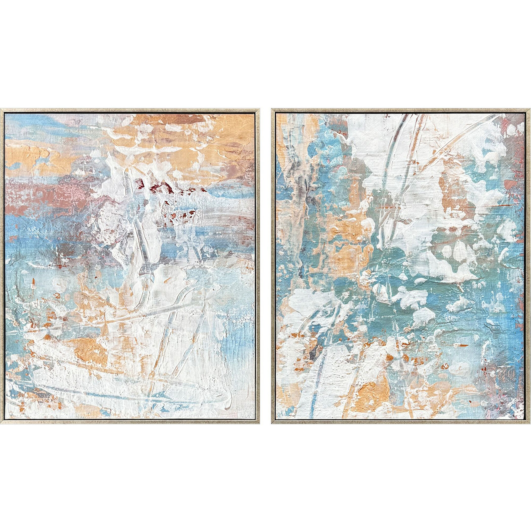 Textural Abstract 20 X 16 inch Non-Glass Framed Art, Propac