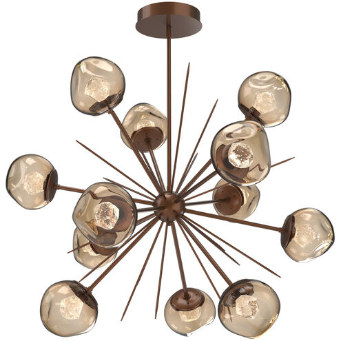 Luna LED Burnished Bronze Multi-Pendant Ceiling Light in 2700K LED, Zircon Inner - Bronze Outer