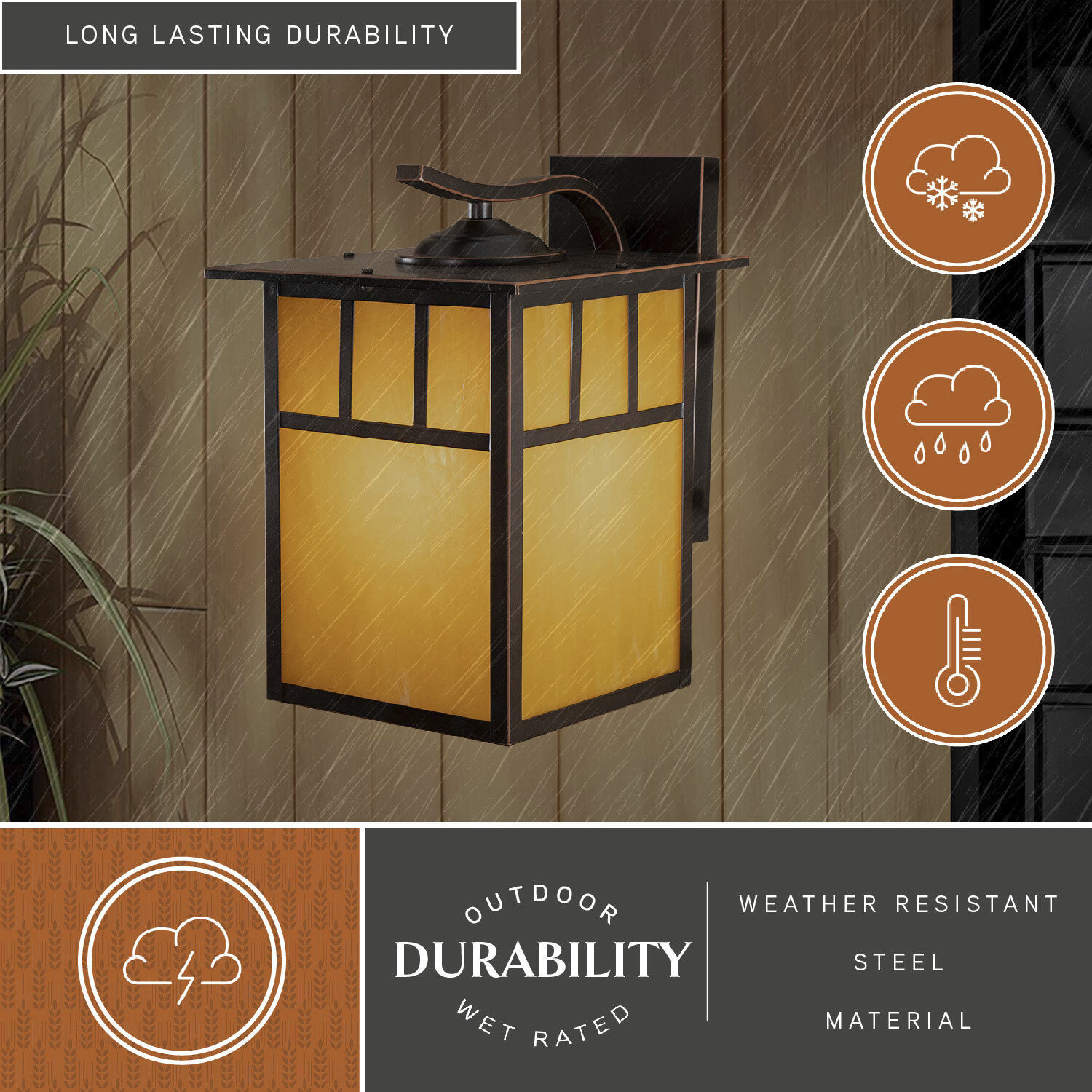 Mission LED 12.5 inch Burnished Bronze Outdoor Wall