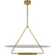 Kelly Wearstler Teline LED 30 inch Antique-Burnished Brass and Matte White Round Chandelier Ceiling Light