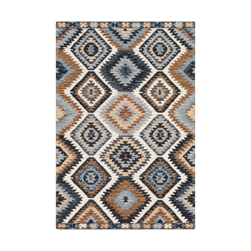 Bismuth 36 X 24 inch Teal/Medium Gray/Cream/Denim/Camel/Dark Brown Rugs