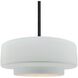 Radiance Collection - Tier Pendant Ceiling Light in Matte Black, Black Cord, Replaceable Bulb, Gloss White (outside and inside of fixture), 14.5W x 5.25H, Form+Finish+Function