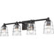 Pulsate 4 Light 30.25 inch Matte Black Vanity Light Wall Light