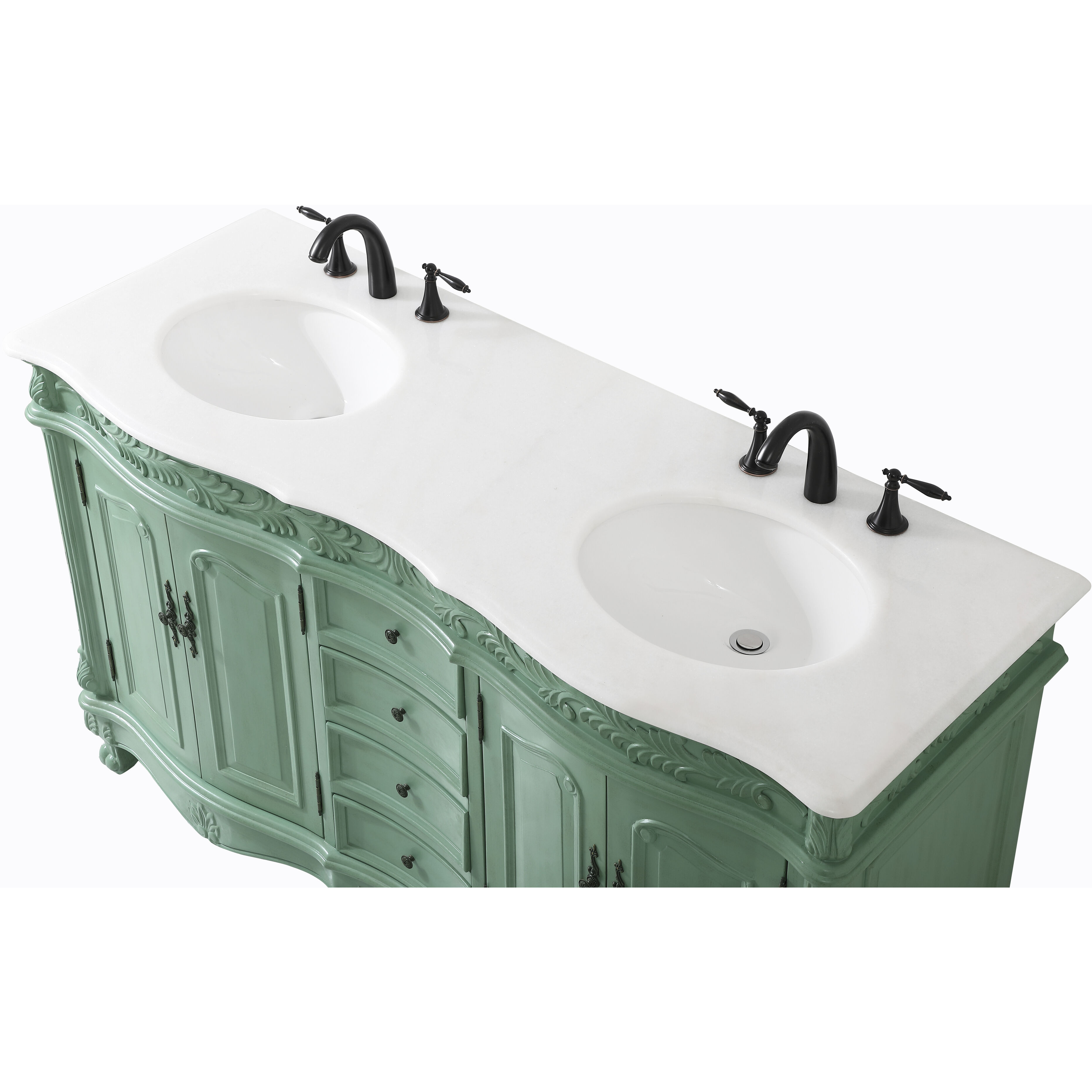 Windsor 60 X 22 X 36 inch Vintage Mint Vanity Sink Set