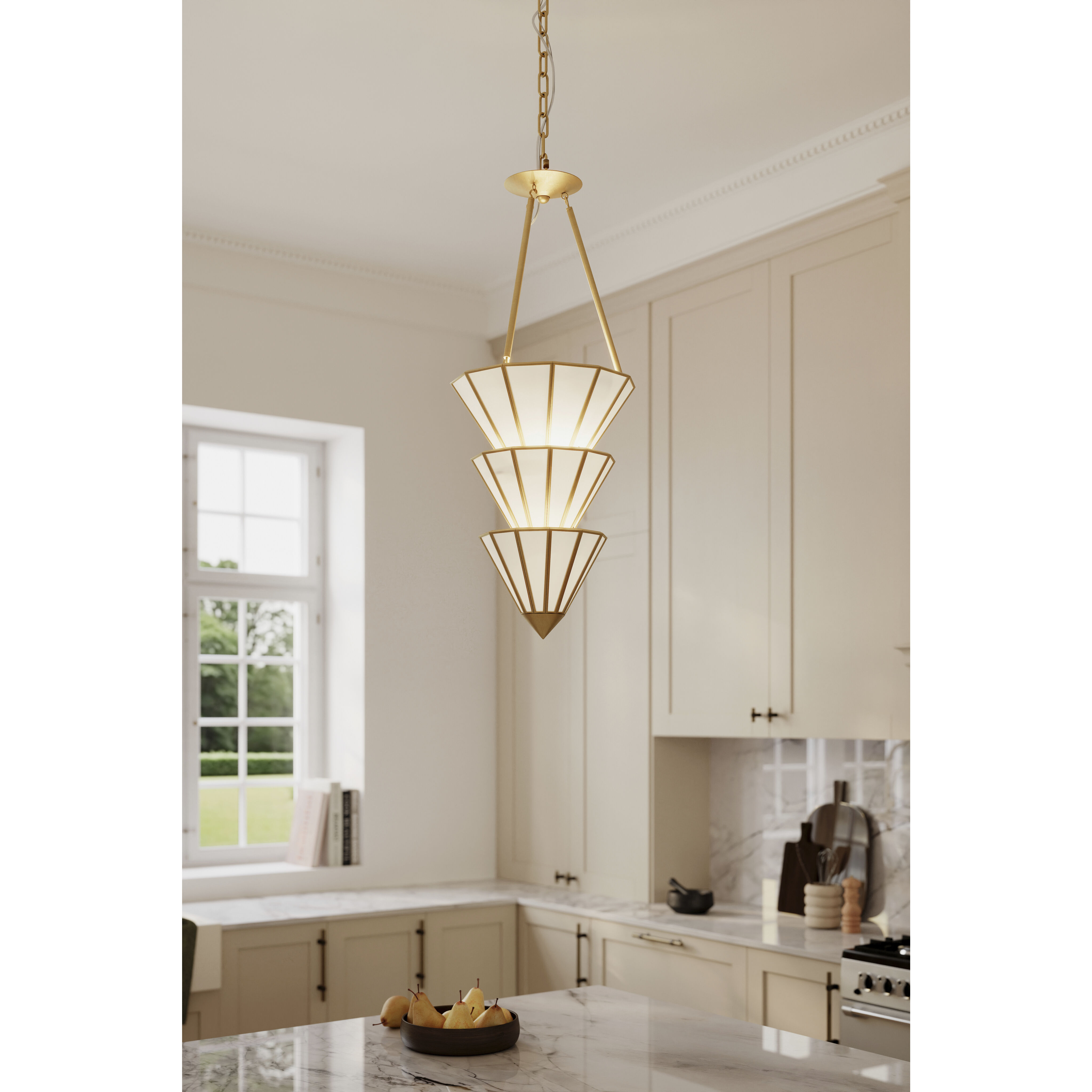 Jaxen 5 Light 14.25 inch Legacy Brass Pendant Ceiling Light