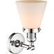 Franklin Restoration Small Cone LED 6 inch Polished Chrome Semi-Flush Mount Ceiling Light in Matte White Glass, Franklin Restoration