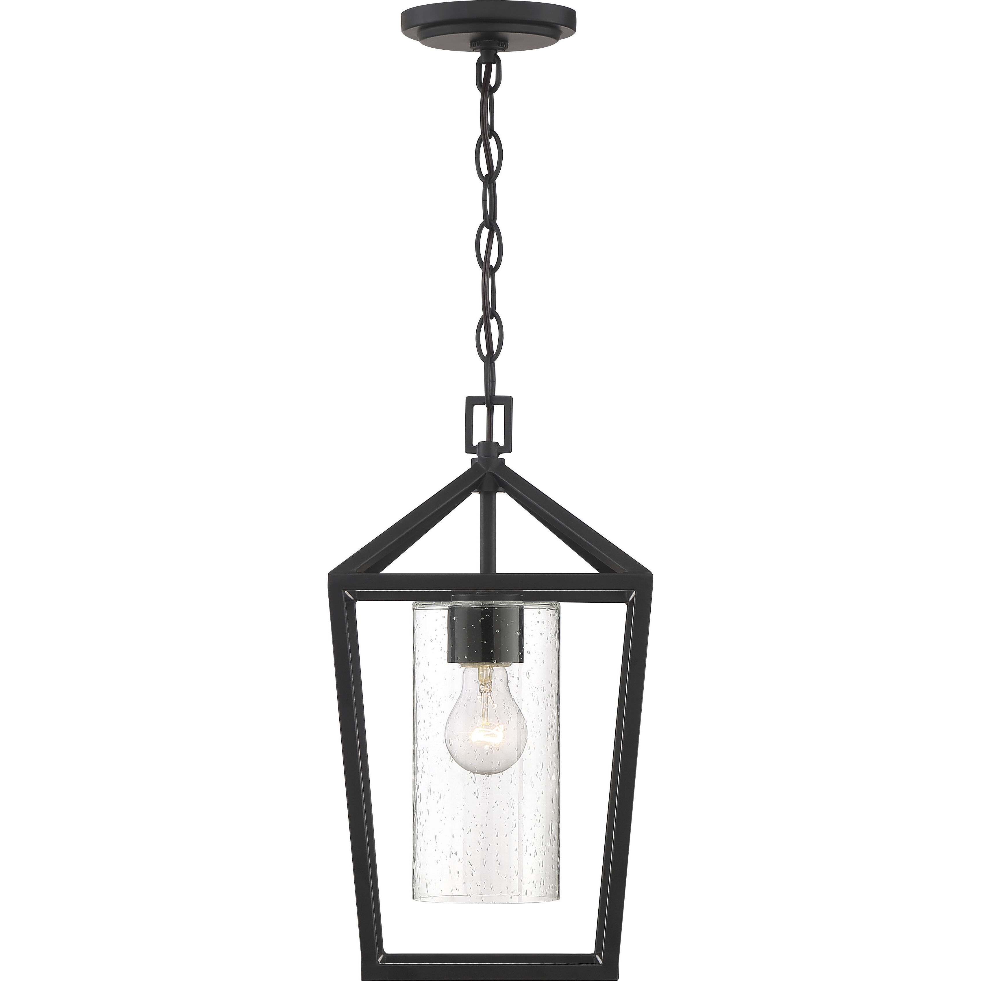 Hopewell 1 Light 9 inch Matte Black Outdoor Hanging Lantern