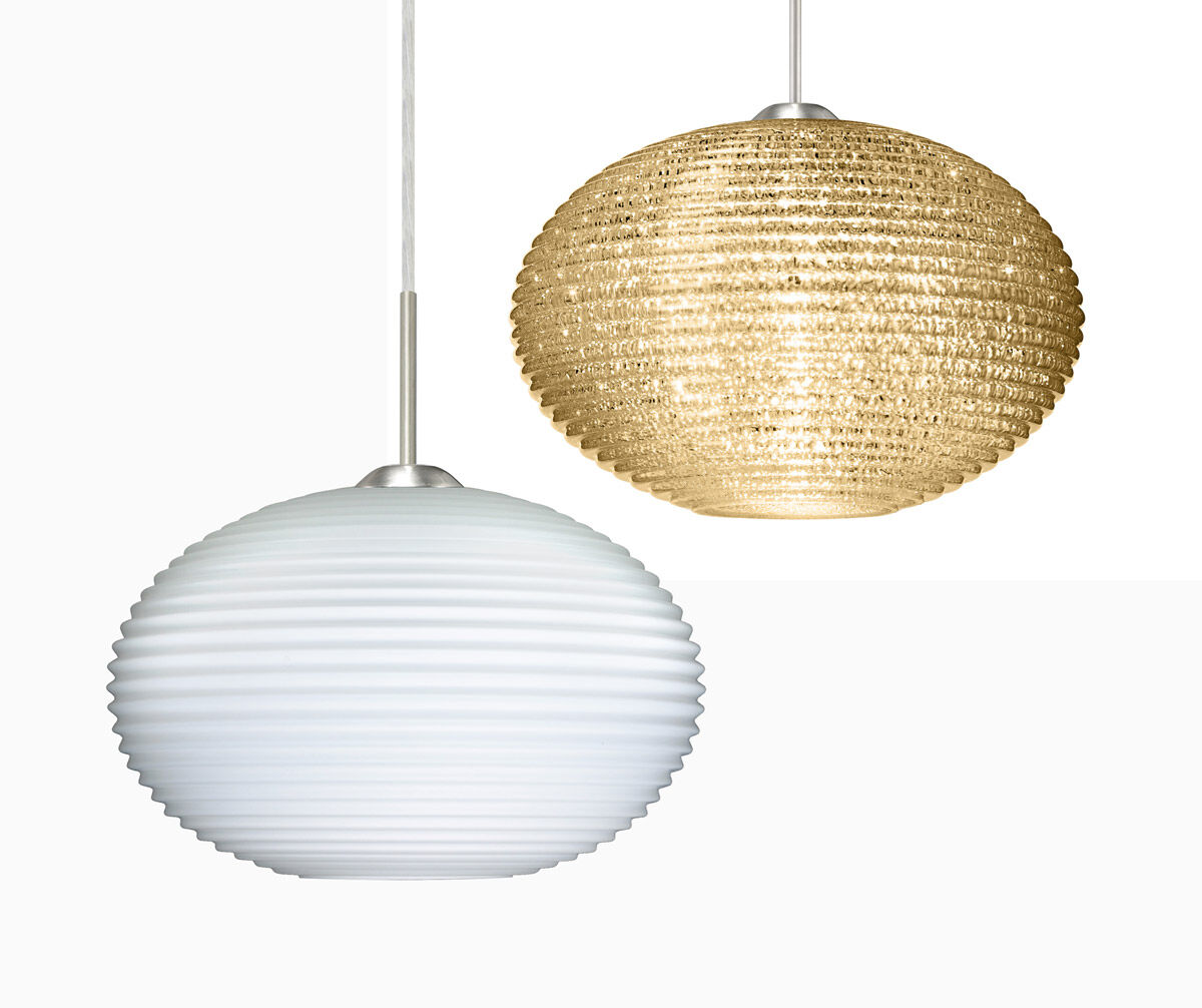 Pape 1 Light Bronze Pendant Ceiling Light in Opal Ribbed Glass, Incandescent