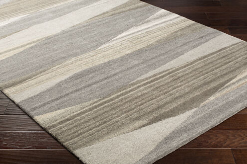 Forum 108 X 72 inch Charcoal/Taupe/Tan/Light Beige/Brown Handmade Rug in 6 x 9, Rectangle