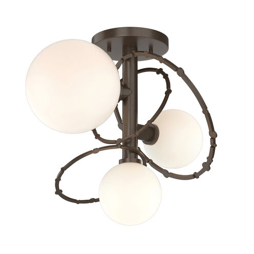 Olympus 3 Light 11.9 inch Bronze Semi-Flush Ceiling Light