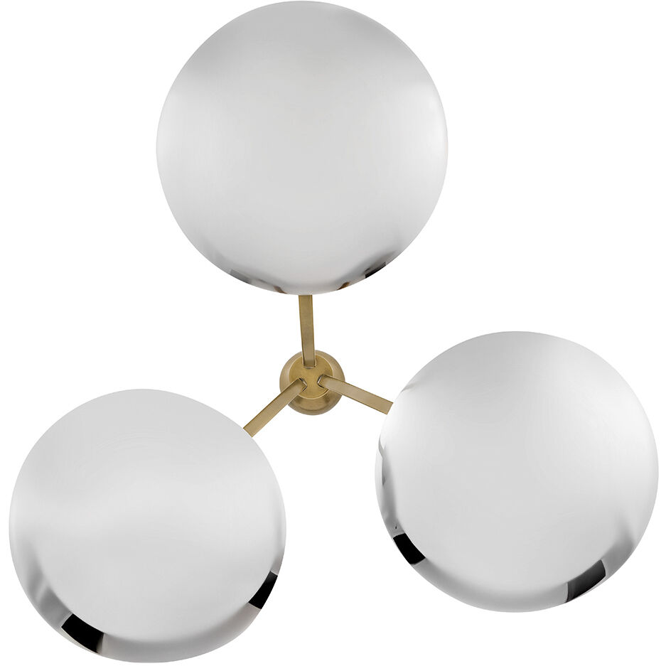 Glenn 3 Light 36 inch Heritage Brass with Chrome Chandelier Ceiling Light