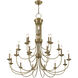 Estate 21 Light 42 inch Antique Brass Foyer Chandelier Ceiling Light