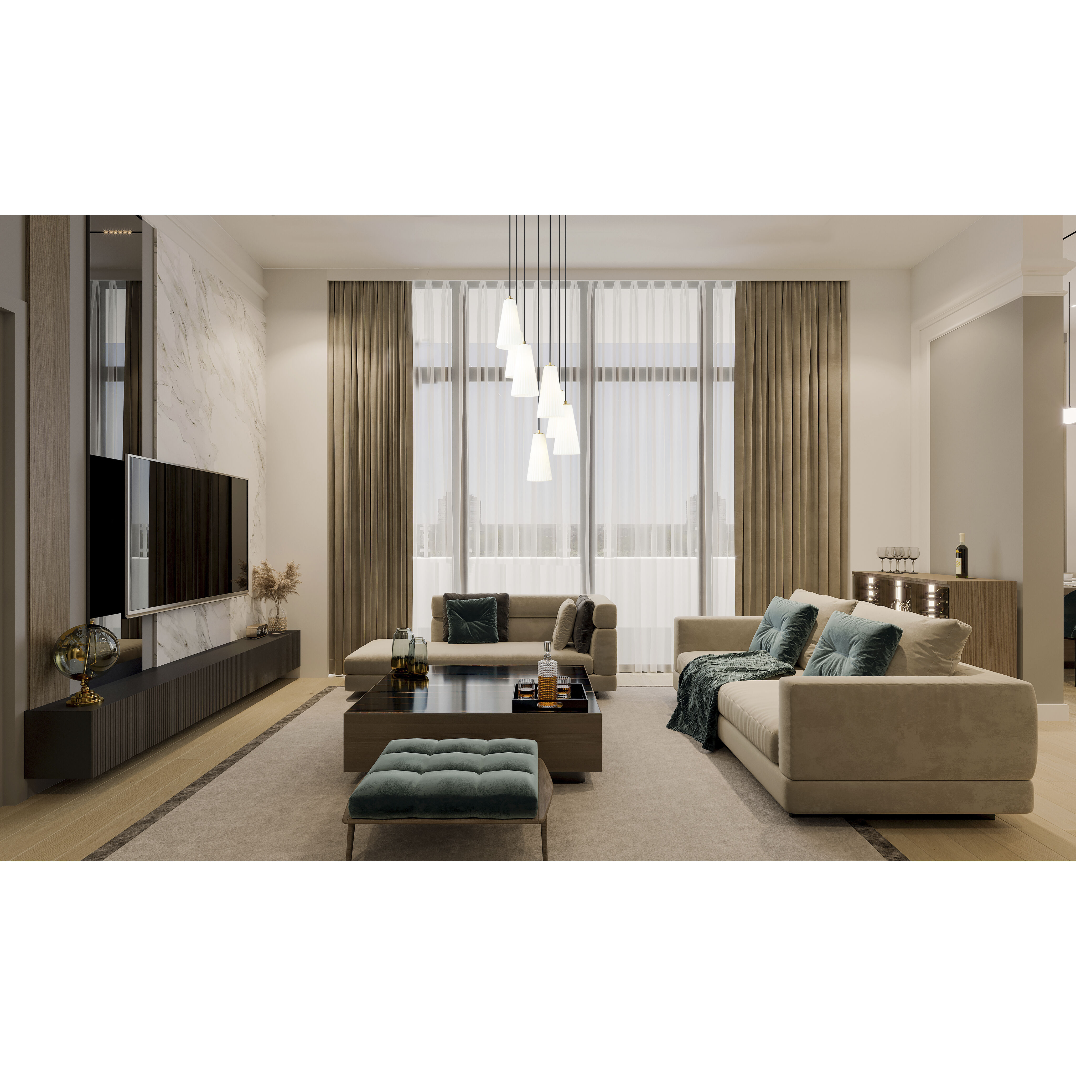 Farrell 7 Light 18 inch Modern Gold Chandelier Ceiling Light