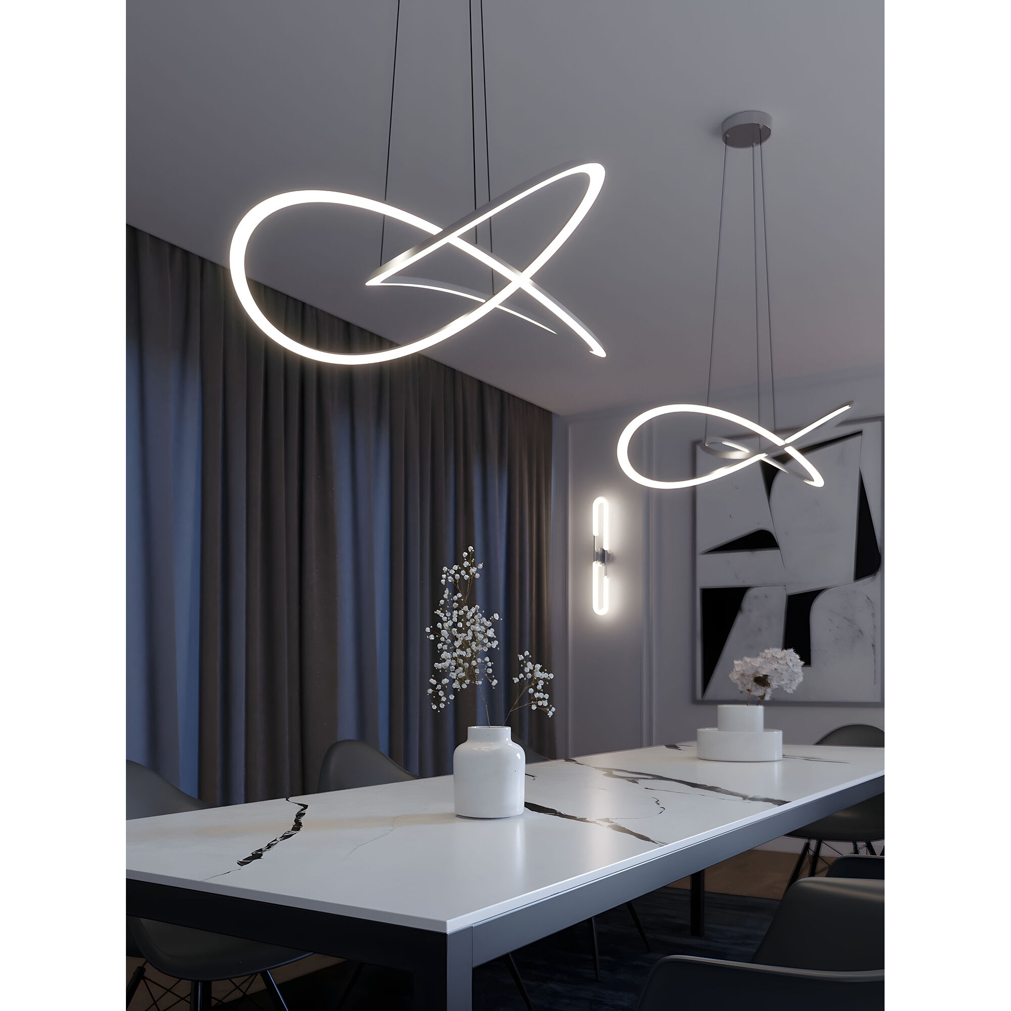 Celeste LED 31.5 inch Satin Nickel Pendant Ceiling Light