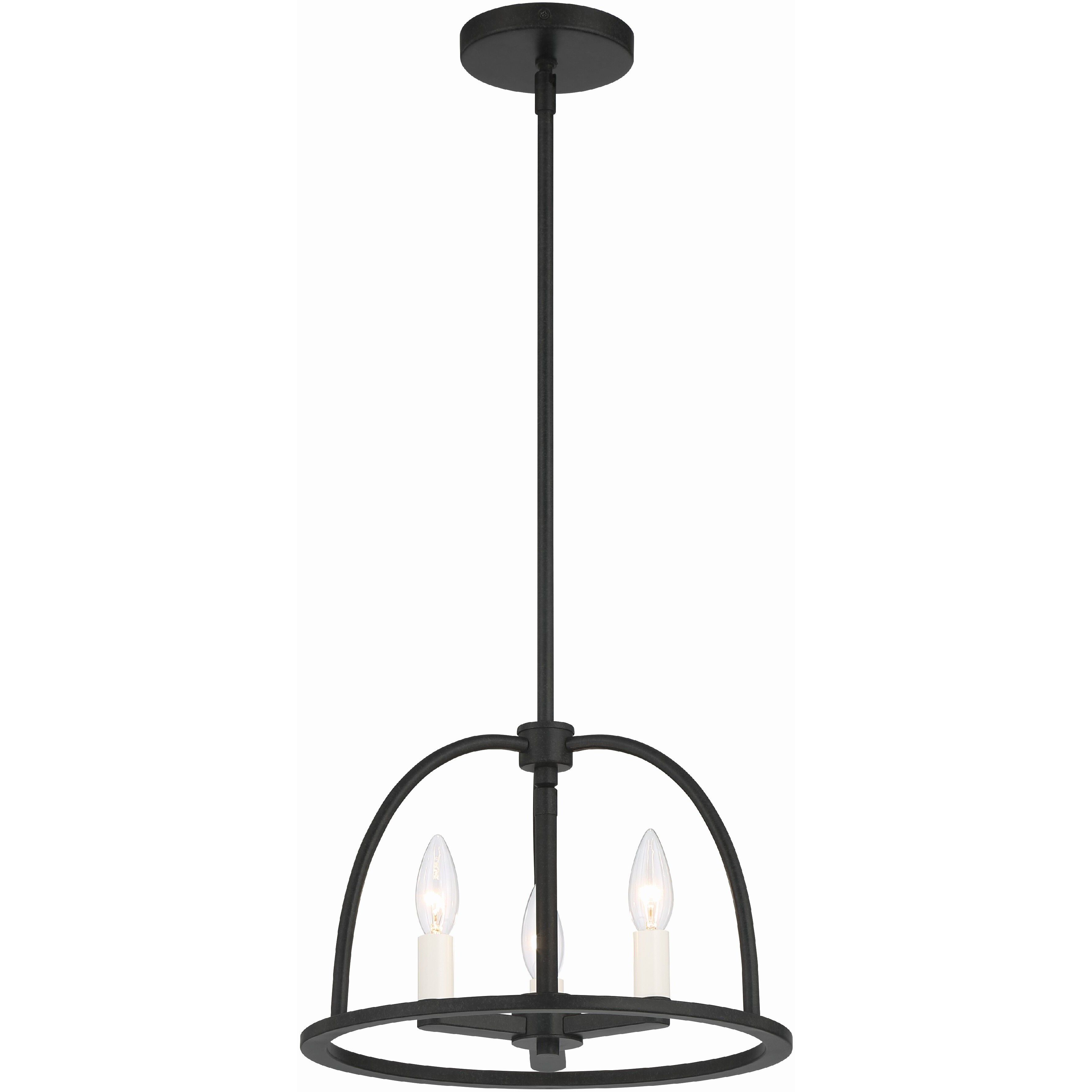 Abbott 3 Light 13.75 inch Black Mini Chandelier Ceiling Light