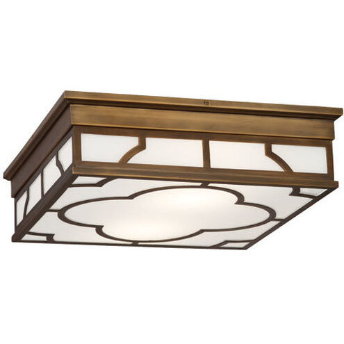 Addison 2 Light 16 inch Weathered Brass Flushmount Ceiling Light