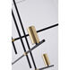 Canada LED 55.1 inch Black and Gold Chandelier Ceiling Light