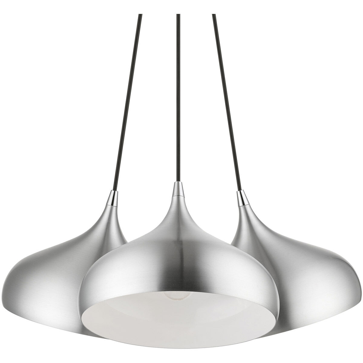 Amador 3 Light 25 inch Brushed Aluminum with Polished Chrome Accents Cluster Pendant Ceiling Light