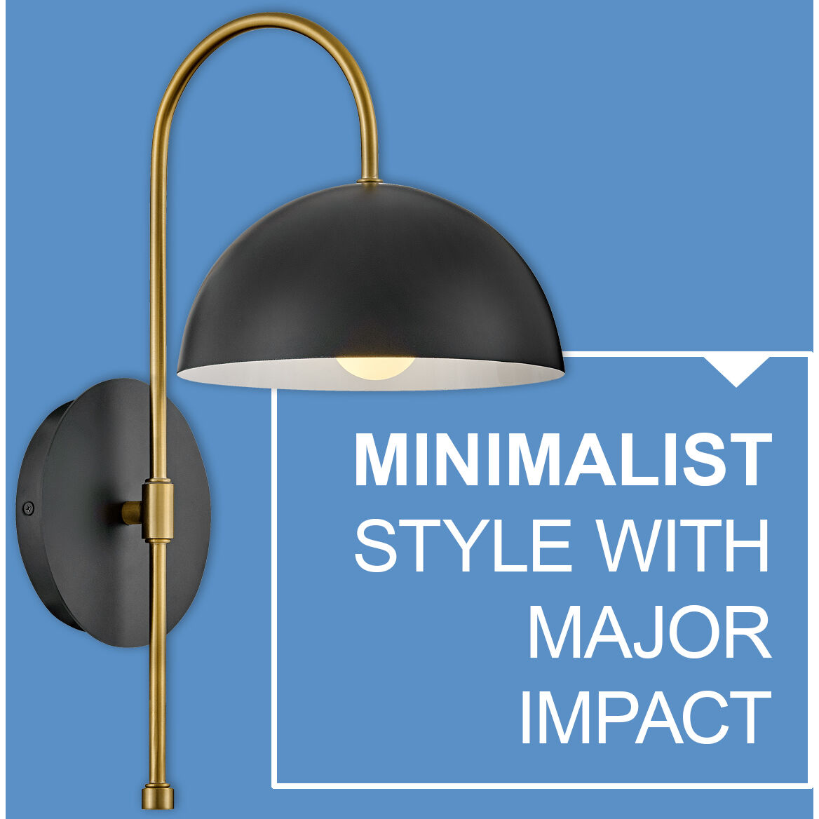 Lou LED 8 inch Black Sconce Wall Light