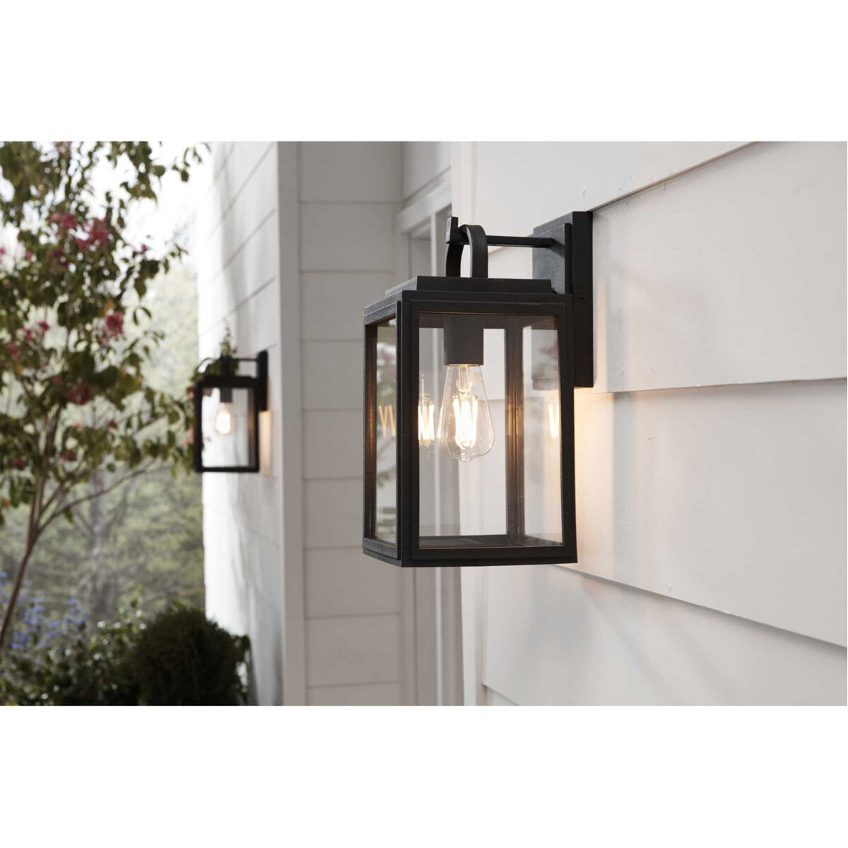 Grandbury 1 Light 14 inch Textured Black Outdoor Wall Lantern, with DURASHIELD, Medium
