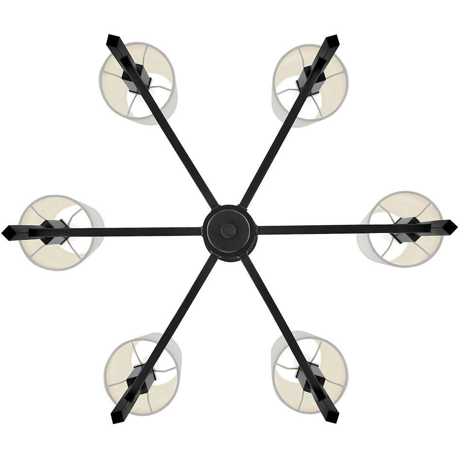 Fenwick 6 Light 28 inch Black Chandelier Ceiling Light