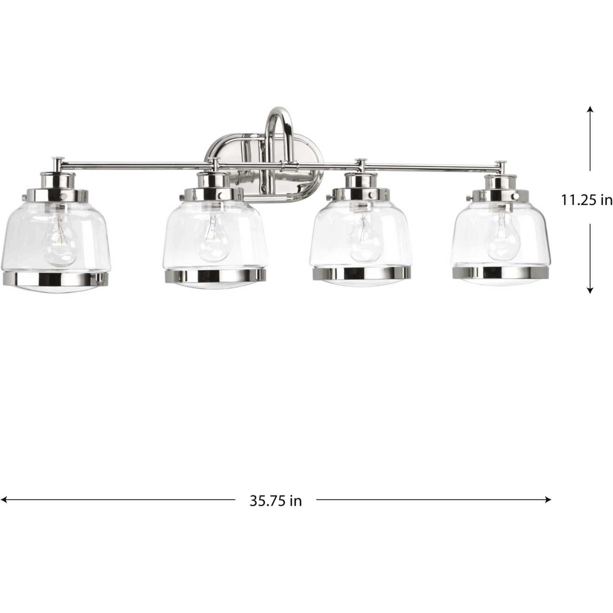 Judson 4 Light 36 inch Polished Nickel Bath Vanity Wall Light