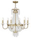Valentina 6 Light 28 inch Hand Applied Winter Gold Chandelier Ceiling Light
