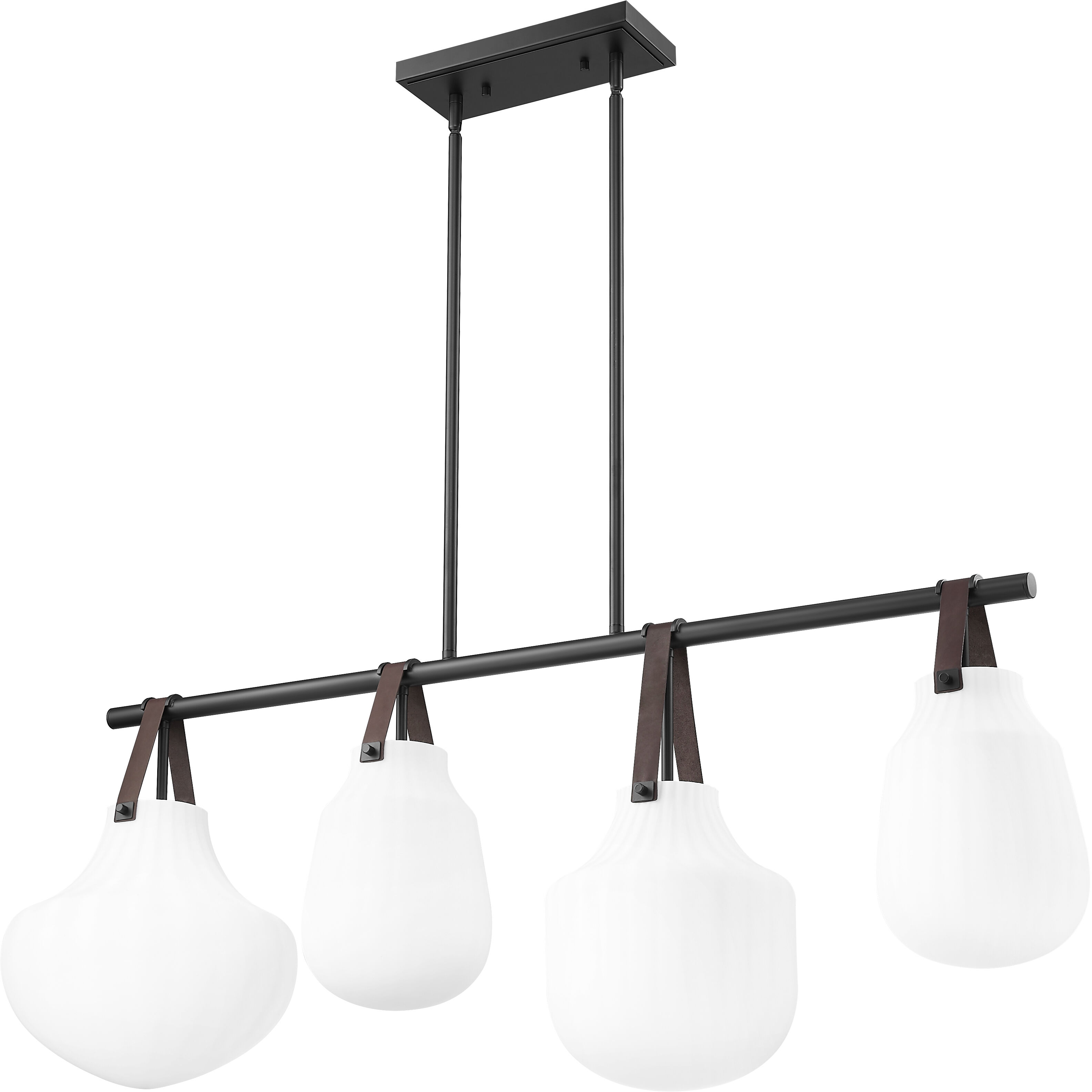 Newbury 4 Light 49.75 inch Matte Black Linear Chandelier Ceiling Light